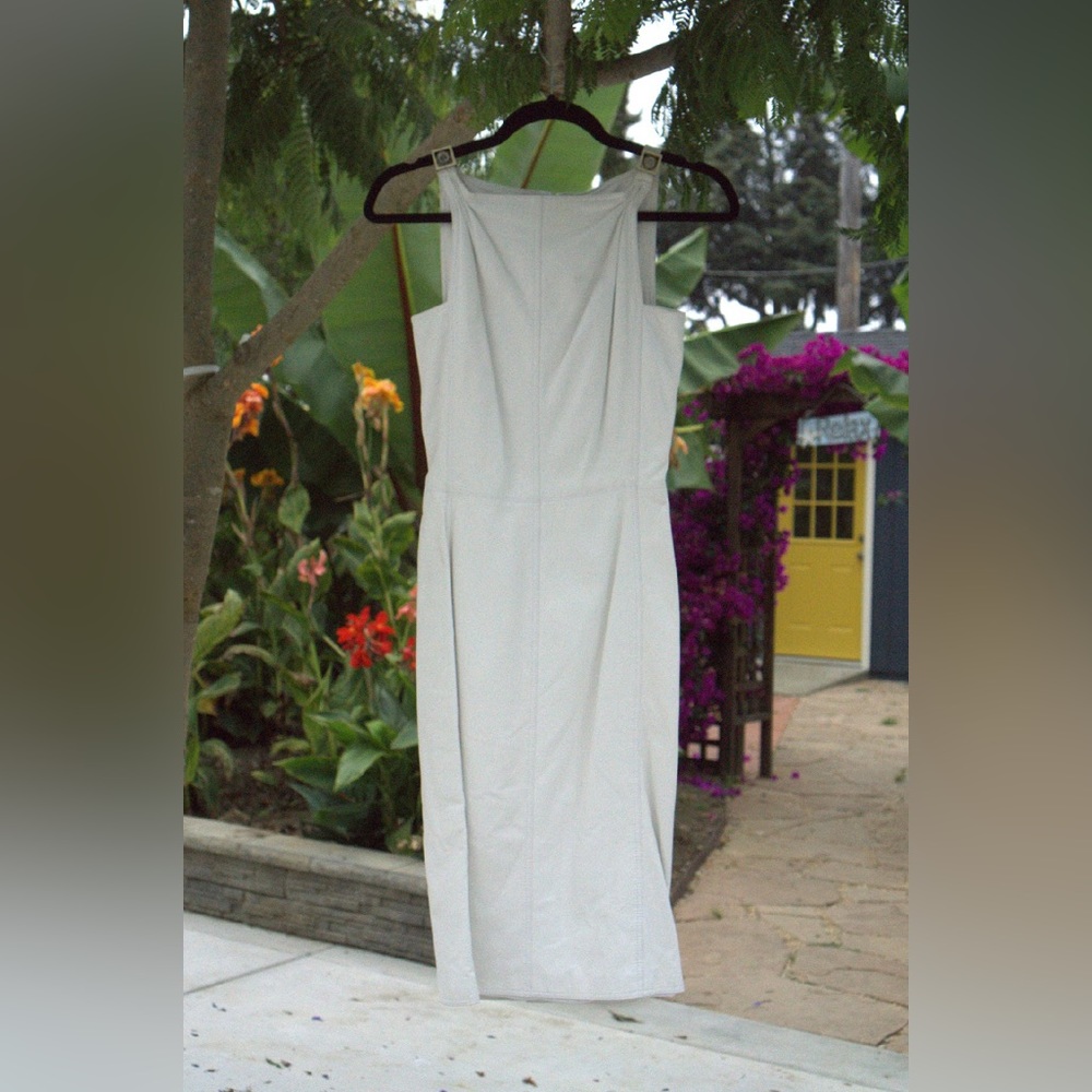 Authentic Gianni Versace White Leather Dress Medusa Heads Logo - Italian Size 38